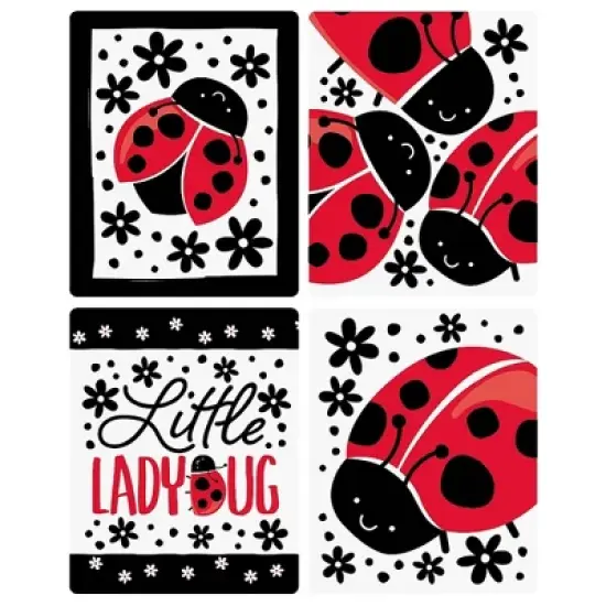 Big Dot of Happiness Happy Little Ladybug - Baby Shower or Birthday Party Decorations for Women and Men - Wine Bottle Label Stickers - Set of 4 image {7}