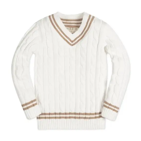 Hope & Henry Boys' Long Sleeve V-Neck Cricket Sweater, Kids image {6}