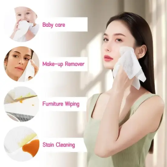 FAAYFIAN Disposable Face Towels XL Lint-Free And Odor-Free Dry Faces Wipes,Suitable For Daily Care Of Sensitive Skin image {5}