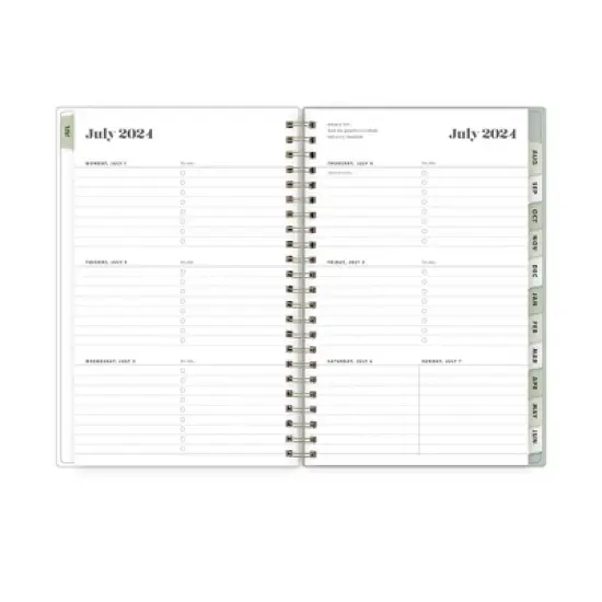 The Everygirl X Day Designer 2024-25 Weekly/Monthly Planner with Notes 8"x5" Wirebound Soft Sage: Adult Stationery July-June image {4}