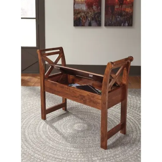 Abbonto Accent Bench Warm Brown - Signature Design by Ashley image {2}