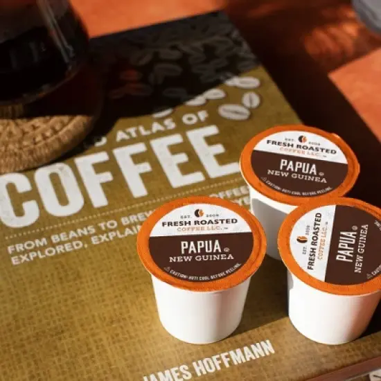 Fresh Roasted Coffee - 48 CT Organic Papua New Guinea Medium Roast Single Serve Pods image {3}