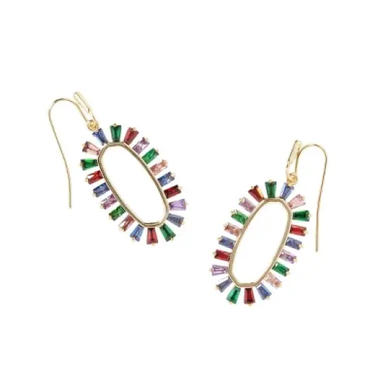 Kendra Scott Jessa Mix Crystal 14K Gold Over Brass Open Frame Drop Earrings image {2}