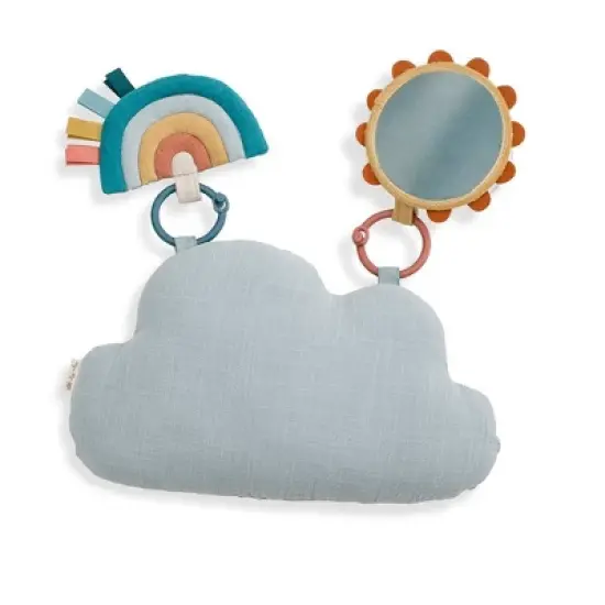 Itzy Ritzy Rainbow Tummy Time Play Mat with Cloud Bolster and Two Toys image {4}