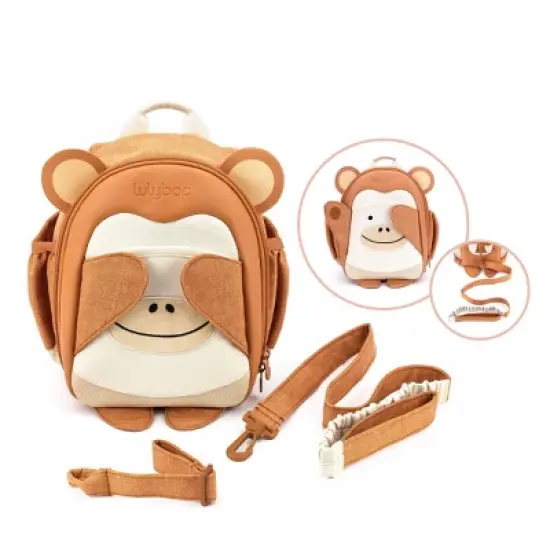 Lulyboo Boo! Monkey Toddler Backpack with Security Harness image {2}