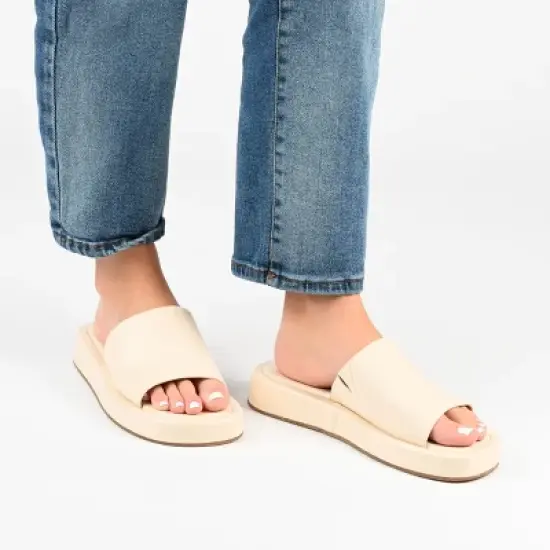 Journee Collection Womens Denrie Tru Comfort Foam Slide Flatform Sandals image {8}