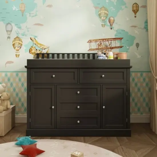 Famapy Baby Changing Table Chest of Drawers Edge Protection Top Upholstery image {15}