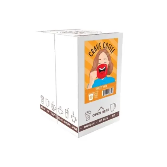 Crave Beverages Flavored Variety Pack Coffee Pods,for Keurig Brewers, 40 Count image {1}