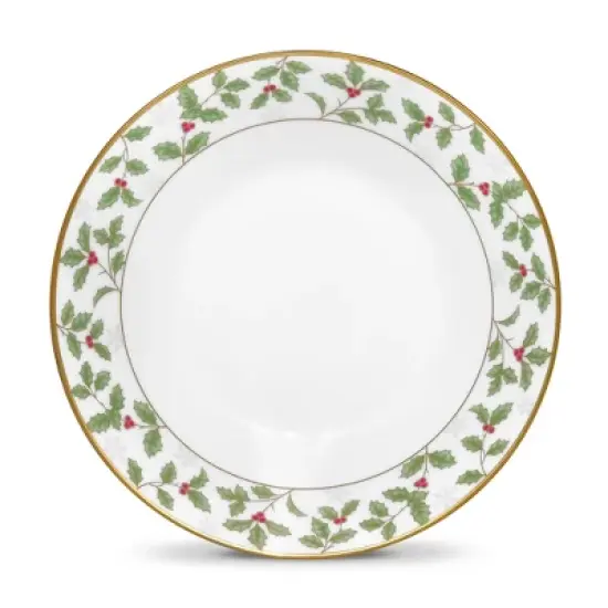 Noritake Holly and Berry Gold Set of 4 Soup Bowls image {2}