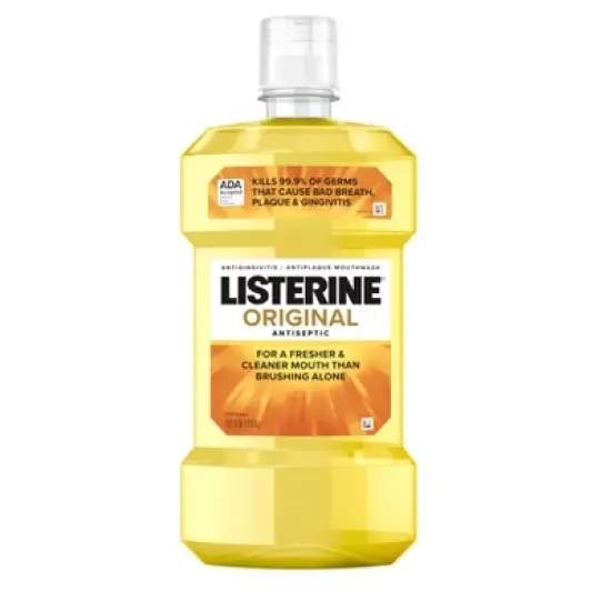 Listerine Original Antiseptic Mouthwash for Bad Breath & Plaque - 1L image {10}