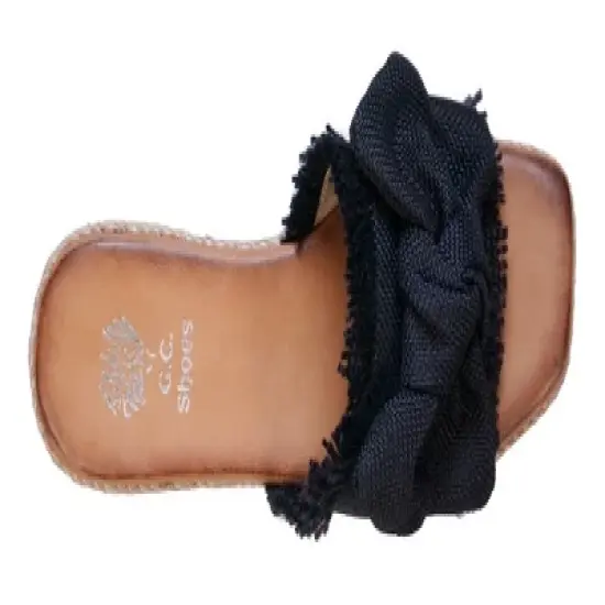 GC Shoes Trina Bow-Tied Espadrille Slide Platform Sandals image {3}