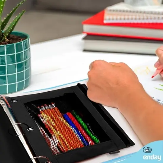 Enday Double Zipper Binder Pencil Pouch image {5}