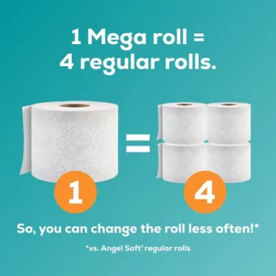 Angel Soft Toilet Paper - 16 Lavender Mega Rolls image {2}