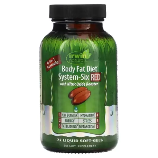 Irwin Naturals Body Fat Diet, System-Six Red, 72 Liquid Soft-Gels image {4}
