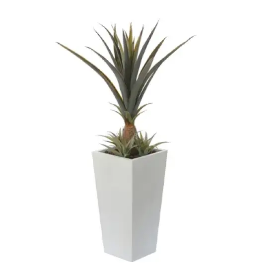 LuxenHome Square Tapered 24.2" Tall Planter White image {4}