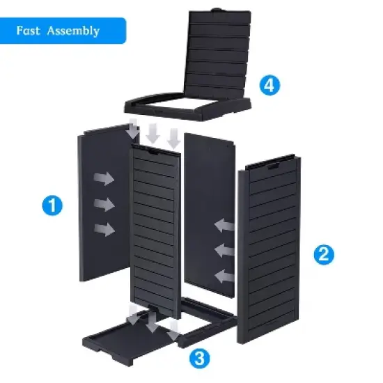 Yardgrace Outdoor Trash Can,Waterproof Resin Garbage Can with Garbage Labels,Durable Waste Bin for Porch, Backyard,Kitchen image {1}