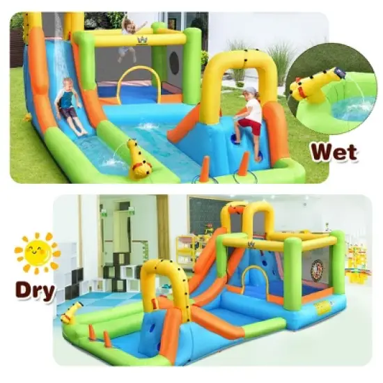 Costway Inflatable Water Slide Park Bounce House Climbing Wall image {7}