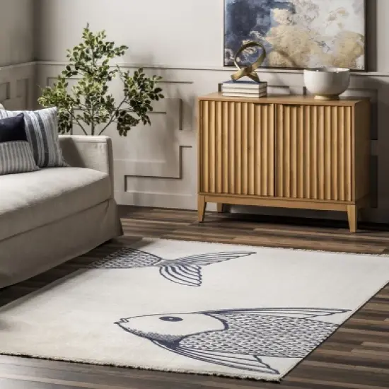 nuLOOM Sheryl Nautical Indoor/Outdoor Tassel Area Rug image {1}