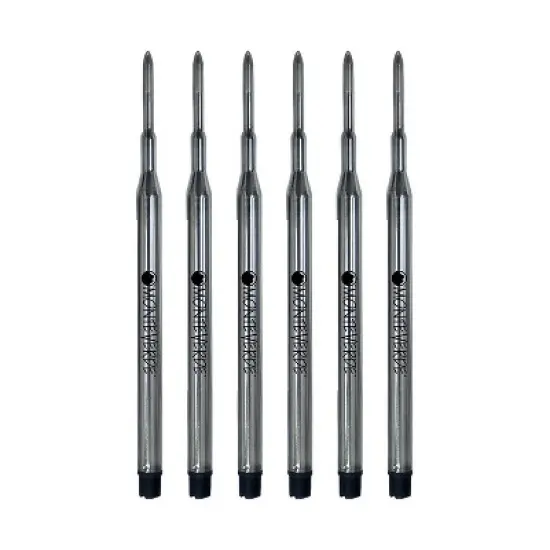 Monteverde Ballpoint Pen Refill Medium Point Black Ink 6 Pack (S133BK) image {1}