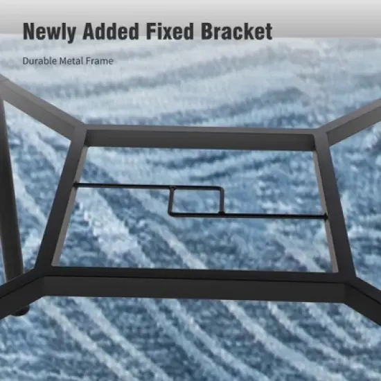 Captiva Designs 5pc Outdoor Patio Metal Bar Height Table & Bar Swivel Chair with Cushion and Armrest image {6}