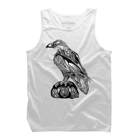 Men's Design By Humans Artistic Black Raven By katrinawold Tank Top image {4}
