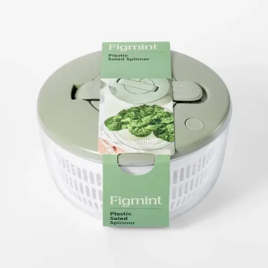 5qt Salad Spinner Clear - Figmint&trade;: Large Strainer, ABS Material, Hand Wash, 3-Piece Set, 10.75" Width & Depth image {3}