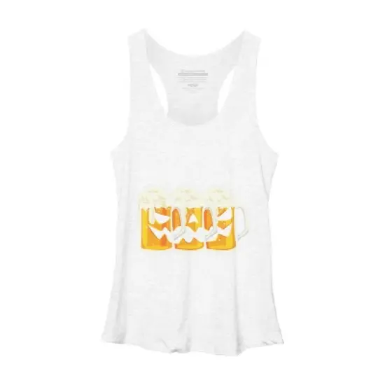 Women's Design By Humans Halloween Jack O Lantern Beer Drinking By RedBirdLS Racerback Tank Top image {4}