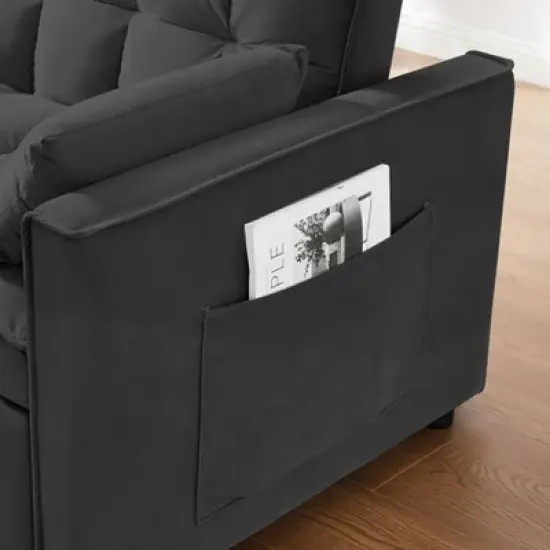 NicBex Convertible Sofa Bed Loveseat Couch with Storage & Detachable Backs,Upholstered Velvet Sleeper Sofa for Living Room,Bedroom image {3}