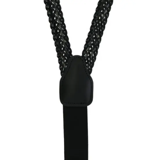 CTM Coated Leather Button-End 3/4 Inch Braided Suspenders image {2}