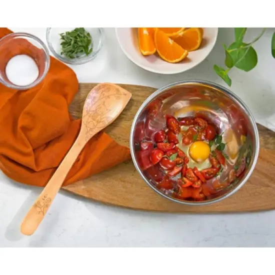 Talisman Designs Laser Etched Beechwood Corner Spoon, Woodland Collection image {2}