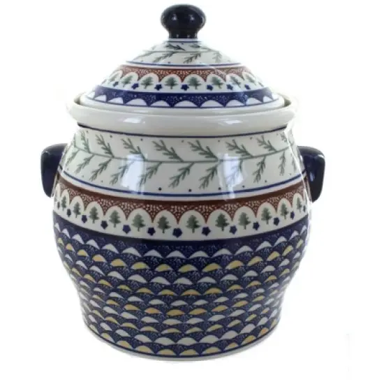 Blue Rose Polish Pottery 1101 Zaklady Cookie Jar image {4}