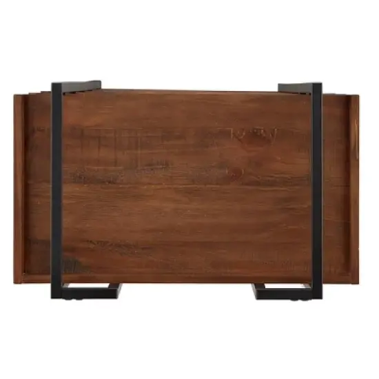 Felicia Rustic Industrial Metal/Wood Etagere Bookshelf - Inspire Q image {4}