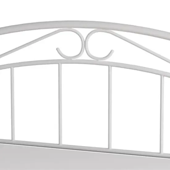 Jolie Metal Arched Scroll Design Headboard and Bed Frame White - Hillsdale Furniture image {6}