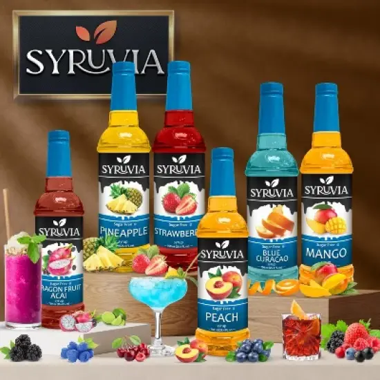 Syruvia Sugar Free Coffee Flavors Variety Pack: Blueberry & Blackberry 25.4 fl oz Syrup image {6}