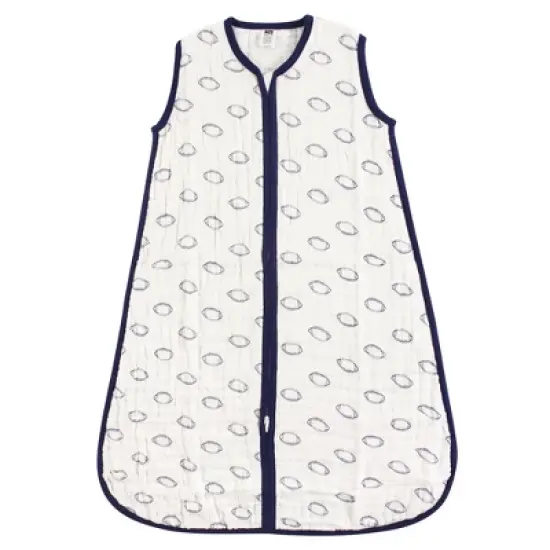 Hudson Baby Infant Boy Muslin Cotton Sleeveless Wearable Sleeping Bag, Sack, Blanket, Football image {1}