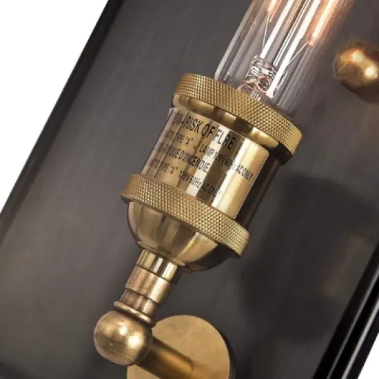 C Cattleya 1-Light Brass Outdoor Wall Light Fixture with Dark Bronze Finsh,12in image {3}