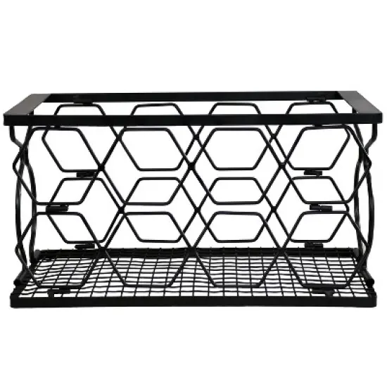 Sunnydaze Indoor Metal Collapsible Tabletop Wine Rack for the Kitchen or Bar - Black image {3}