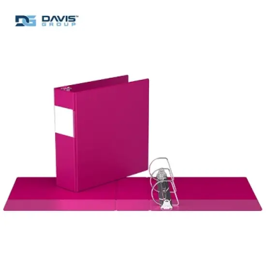 Premium Economy 3" Angle D Ring Binder 6pk Pink: Davis Group, Hard Cover, 625 Sheet Capacity, 2 Pockets, Polypropylene image {1}