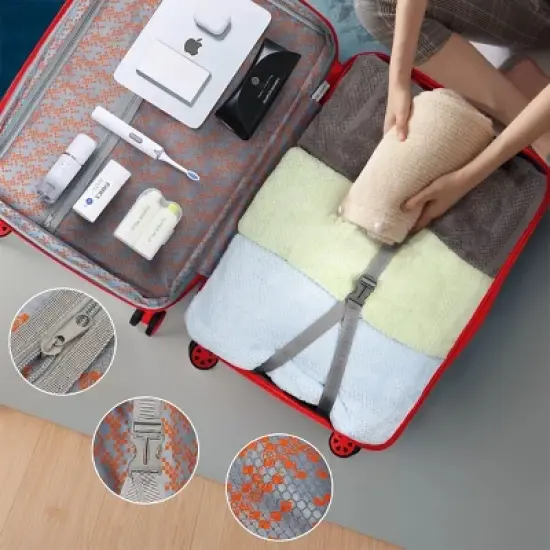 New York Xpress EL-2401 3PC Luggage Hardshell Expandable with 4 Spinner Wheels, Lightweight, 20" 24" 28" image {10}