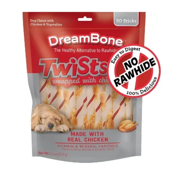 DreamBone Chicken Wrapped Twists Chews with Vegetable Dog Treats - 30ct/7.4oz image {9}