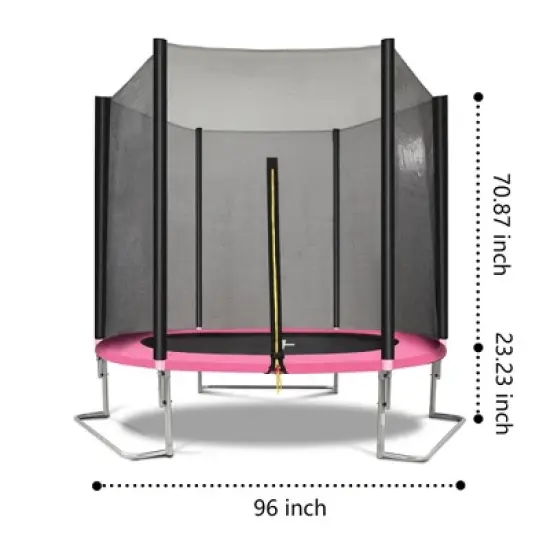 Jump Into Fun 8FT Trampoline Outer Net, Sturdy and Thick, Heavy Duty Galvanized Metal Frame, 4 L-Shaped Legs image {2}