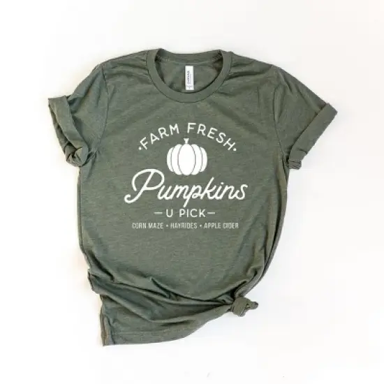 Simply Sage Market Women's Farm Fresh Pumpkins Short Sleeve Graphic Tee image {5}