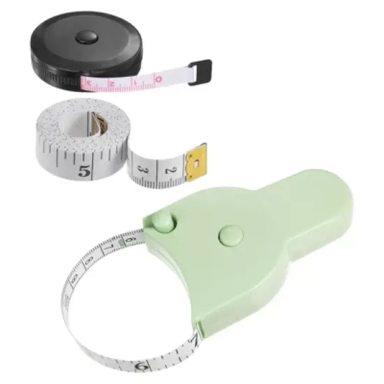 Unique Bargains Automatic Retractable Fitness Tailor Tape Double Scale Rulers and Measuring Tools 150cm/60 Inch 3 Pcs image {5}