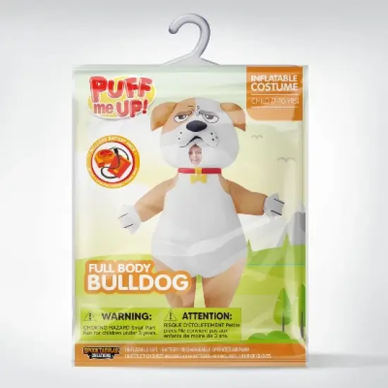 SYNCFUN Adults Inflatable Halloween Costumes, Full Body Bulldog Inflatable Costume, Brown Blow Up Puppy Costumes image {5}