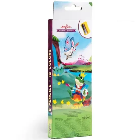 eeBoo: Jumbo Double-Sided Colored Pencils, 6pc, 12 Metallic & Fluorescent Colors image {2}