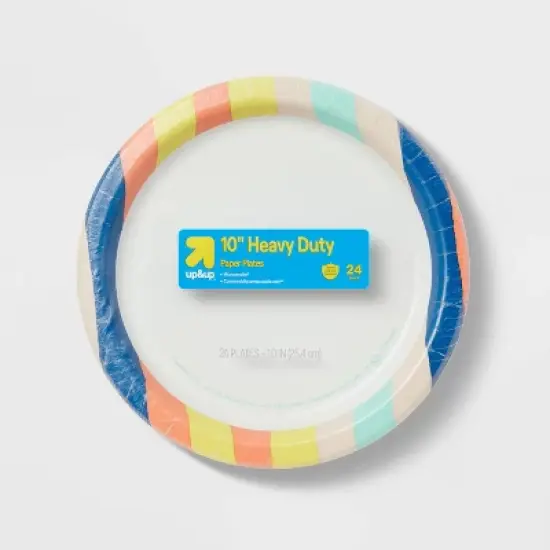 Disposable Plate 10" - Stripes - 24ct - up&up&trade; image {3}