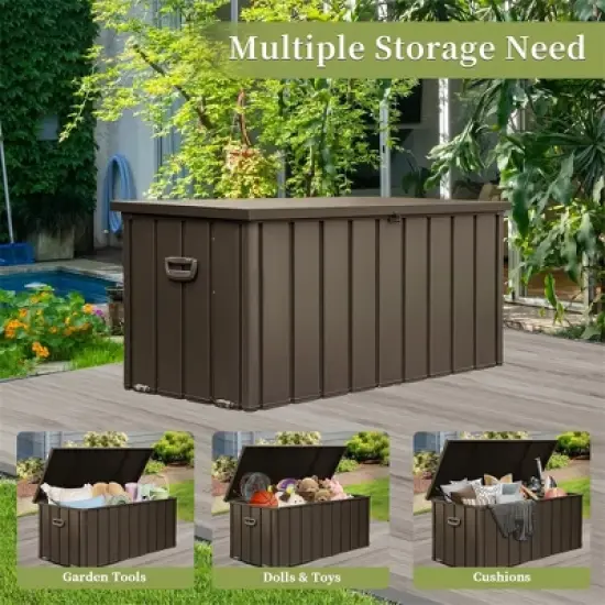 CLIHOME 100 Gallon Outdoor Storage Deck Box,Large Patio Waterproof Lockable Storage Box image {1}