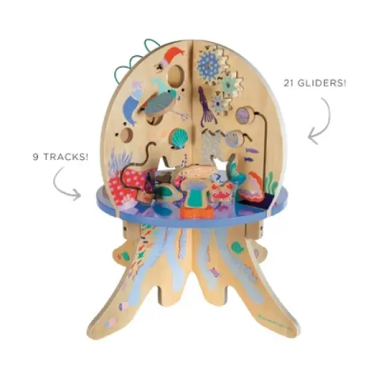 Manhattan Toy Deep Sea Adventure Wooden Toddler Activity Center with Clacking Clams, Spinning Gears, Gliders and Bead Runs image {1}