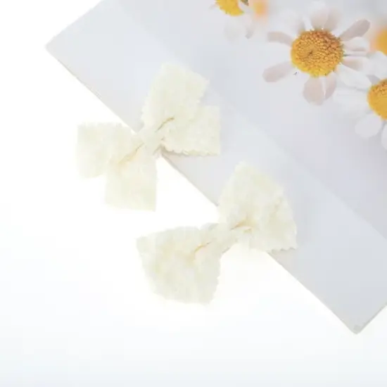 Unique Bargains Puff Bow Shoelace Charms Beige 1 Pair image {4}