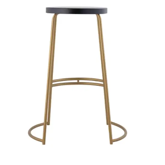 JONATHAN Y Hula Modern Designer Iron Curved Backless Bar Stool image {6}